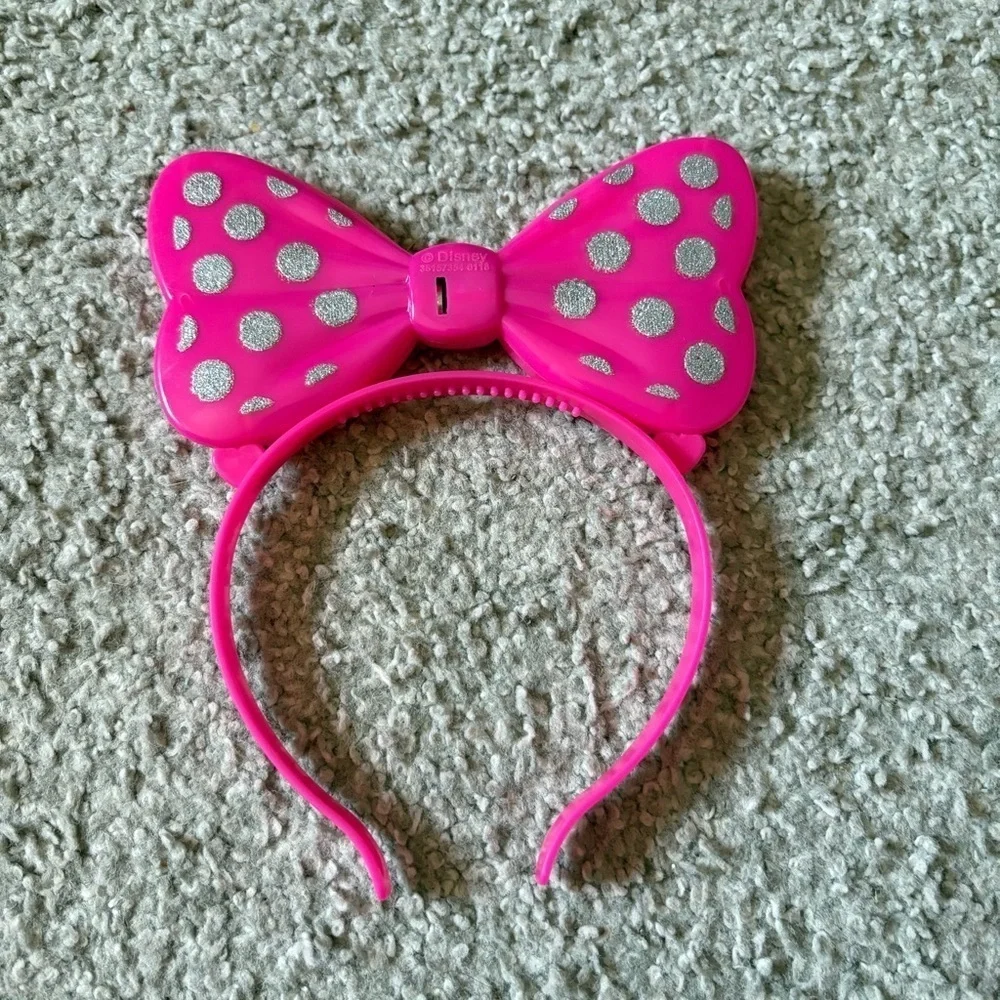 Disney Minnie Mouse Light Up Head Band Bow Pink Kids